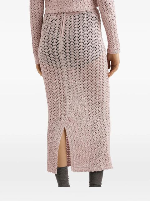 Dolce & Gabbana openwork slit mid skirt - Pink