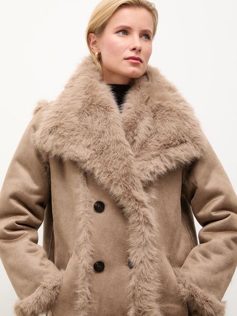 Answear.LAB płaszcz dwustronny kolor brązowy