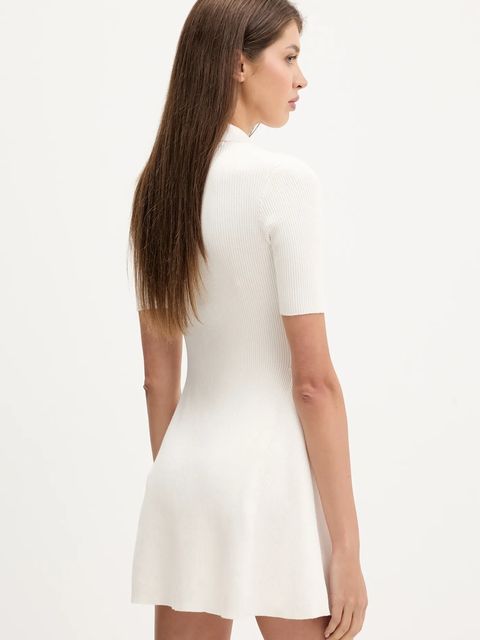 Tommy Jeans sukienka kolor beżowy mini rozkloszowana DW0DW21471