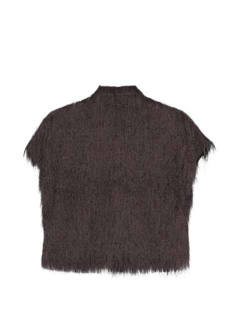 Alysi fringed short-sleeve top - Brown - zdjęcie produktu nr 2