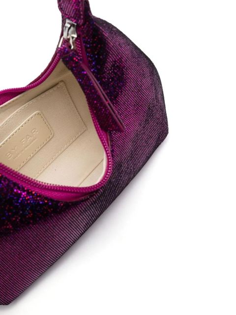BY FAR glitter-detail shoulder bag - Pink