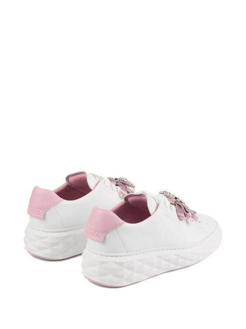 Jimmy Choo Diamond Light Maxi F crystal-bow sneakers - White