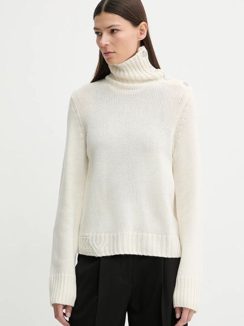 ZADIG&VOLTAIRE sweter kaszmirowy damski kolor beżowy z golfem KWSW02923 - zdjęcie produktu nr 1