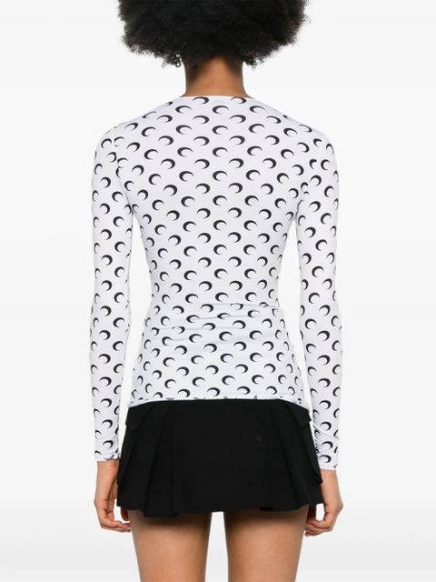 Marine Serre Crescent Moon-print T-shirt - White