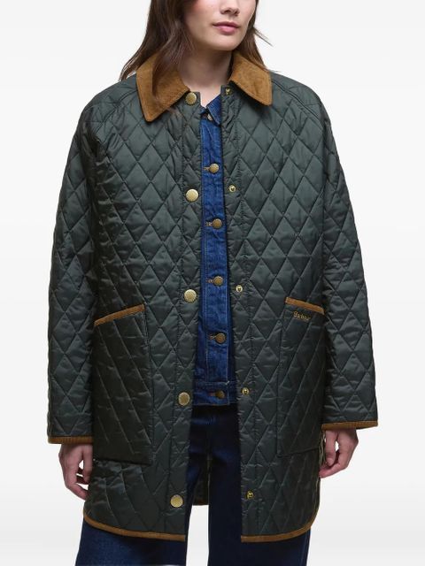 Barbour quilted corduroy-collar coat - Green - zdjęcie produktu nr 1