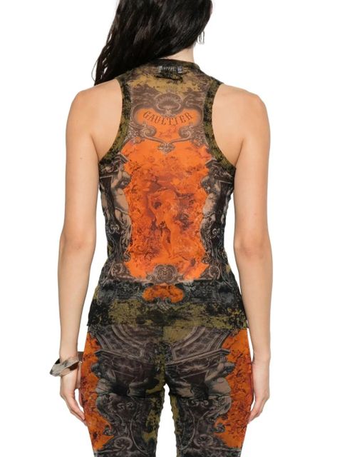 Jean Paul Gaultier printed sleeveless top - Black