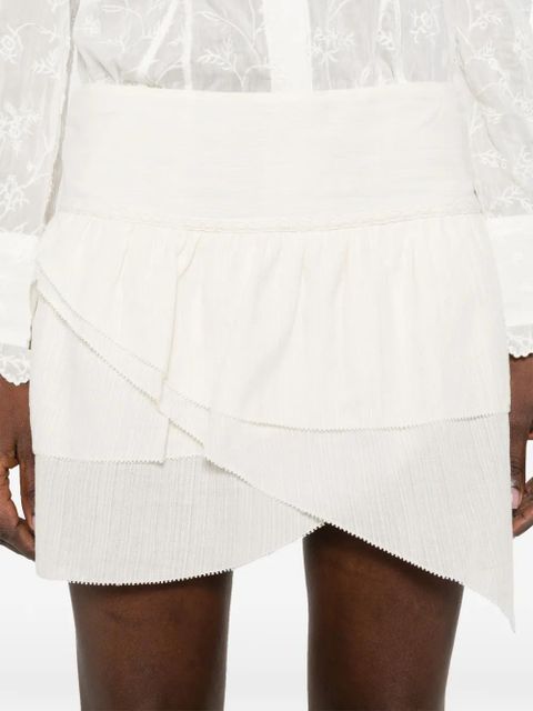 MARANT ÉTOILE ruffled-detail asymmetric skirt - Neutrals