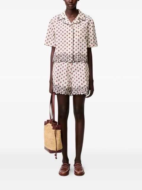 Claudie Pierlot floral-print scalloped-hem shirt - Neutrals - zdjęcie produktu nr 2