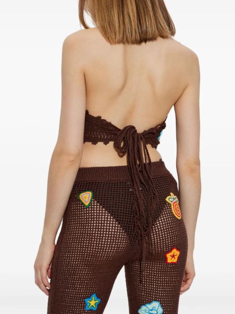 Casablanca crochet-knit top - Brown