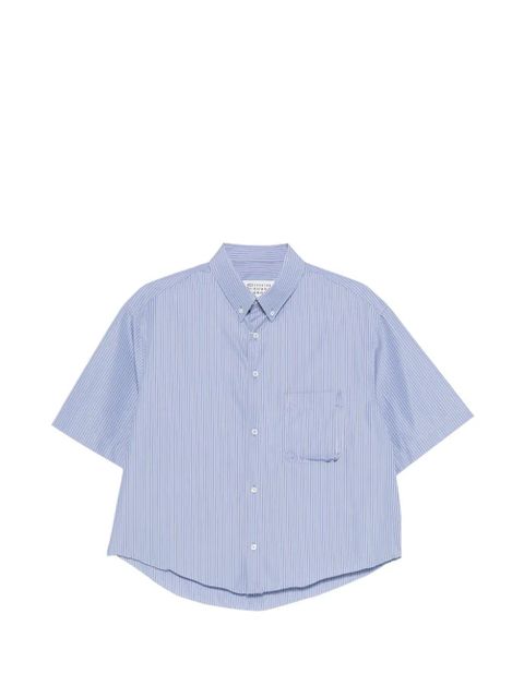 Maison Margiela striped-fastening shirt - Blue