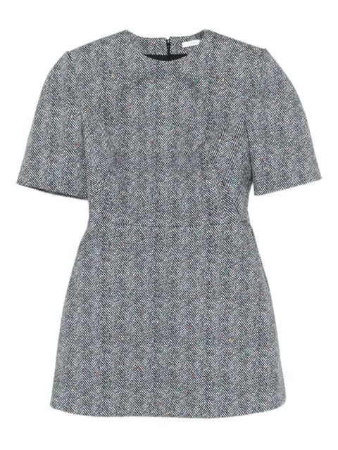 Givenchy short-sleeve herringbone mini dress - Black - zdjęcie produktu nr 1