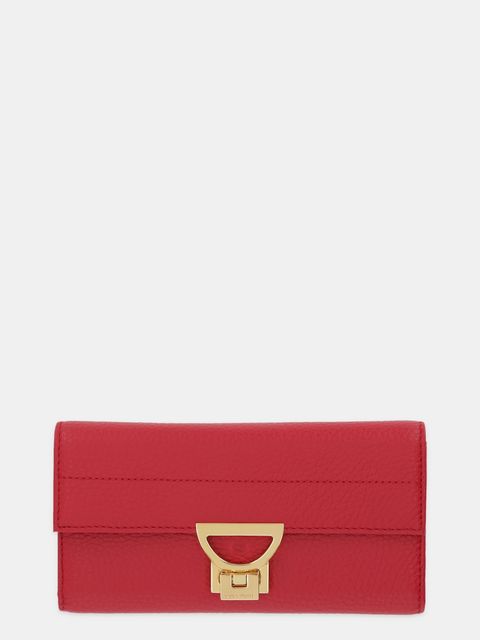 Coccinelle portfel skórzany damski kolor czerwony - zdjęcie produktu nr 1