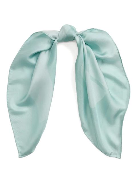 Lauren Ralph Lauren tonal-logo silk scarf - Blue