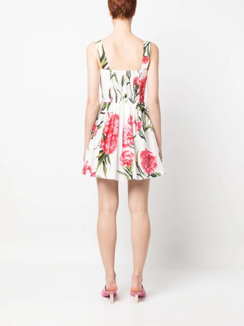 Dolce & Gabbana floral-print sleeveless dress - White