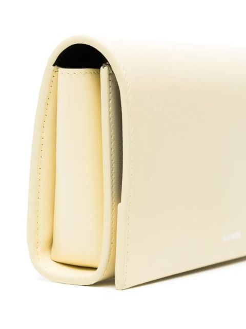 Jil Sander engraved-logo leather crossbody bag - Yellow