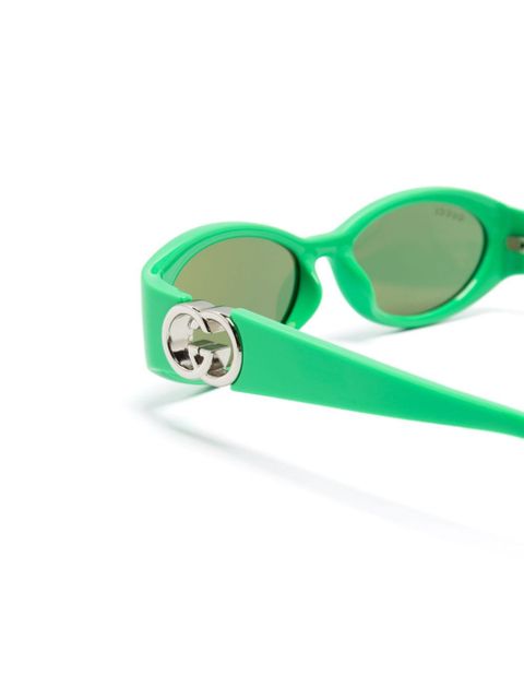 Gucci Eyewear Interlocking G oval-frame sunglasses - Green