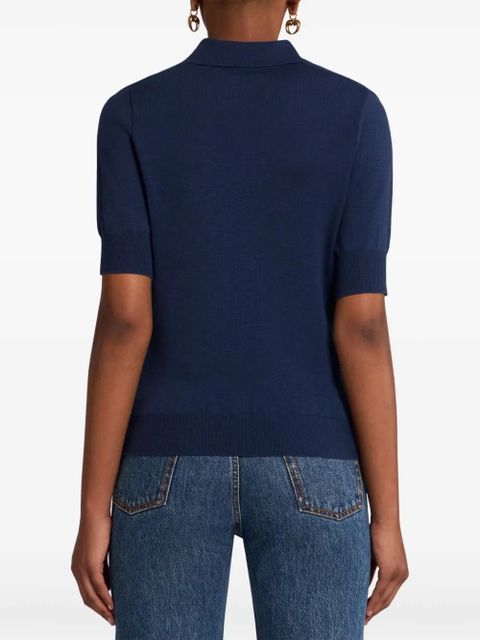 ETRO paisley-jacquard polo top - Blue