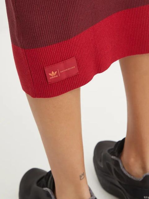 adidas Originals sukienka X Ksenia Schneider kolor bordowy midi dopasowana IW5661