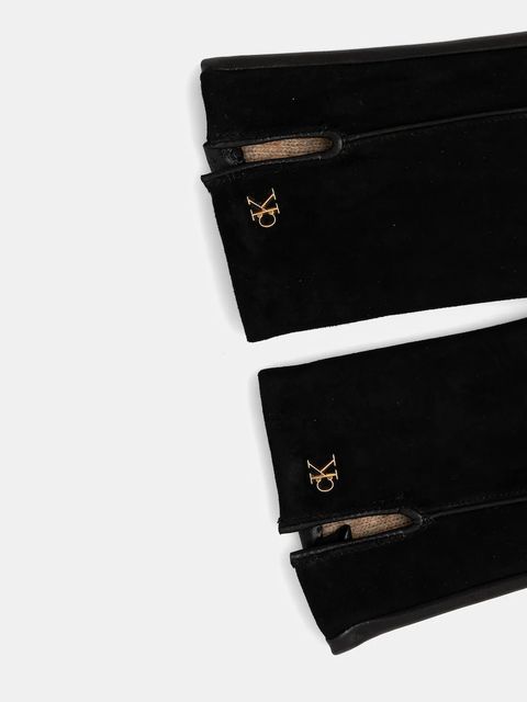 Calvin Klein rękawiczki skórzane damskie kolor czarny LV04F9006G - zdjęcie produktu nr 2
