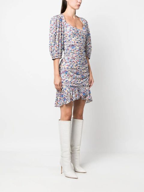 MARANT ÉTOILE Lunesa floral-print midi dress - Blue