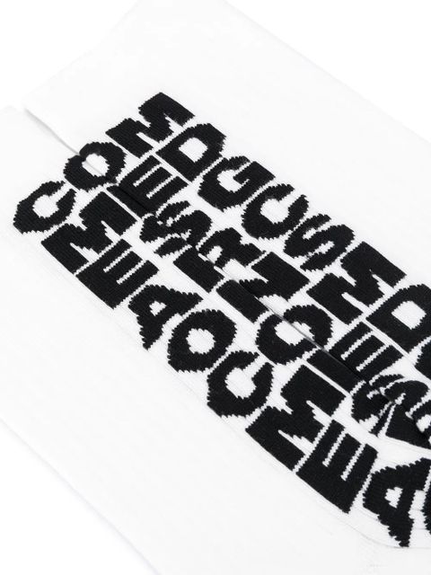 Comme Des Garçons logo intarsia knit socks - White - zdjęcie produktu nr 2