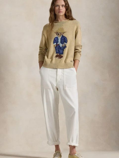 Polo Ralph Lauren sweter bawełniany damski kolor beżowy 211959272