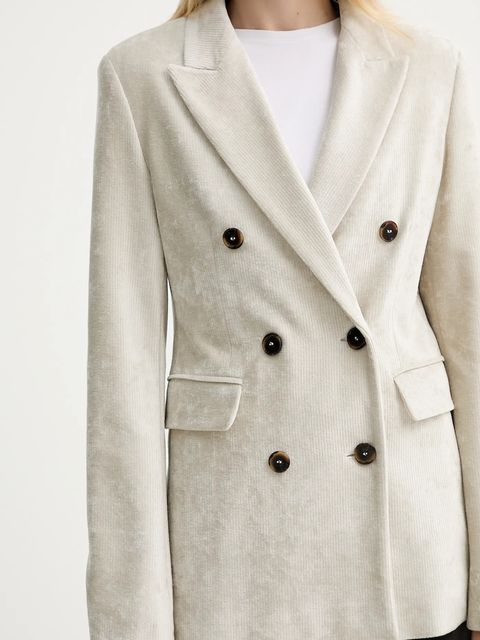 Marella marynarka kolor beżowy jednorzędowa gładka 2523916074200