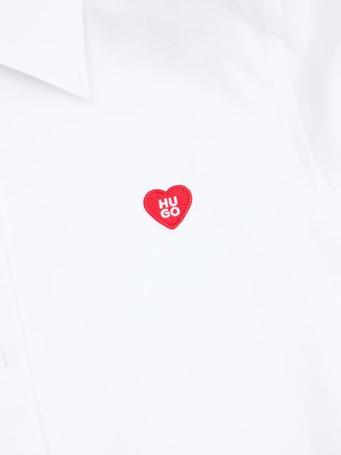 HUGO koszula bawełniana Erselia damska kolor biały regular z kołnierzykiem klasycznym 50556398