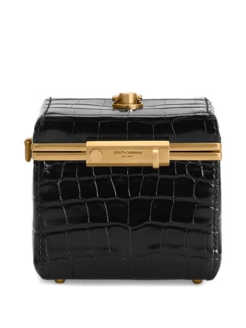 Dolce & Gabbana croc-effect top handle make up bag - Black - zdjęcie produktu nr 1