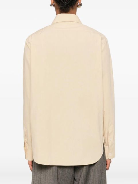 The Row Margan long-sleeve curved hem shirt - Neutrals