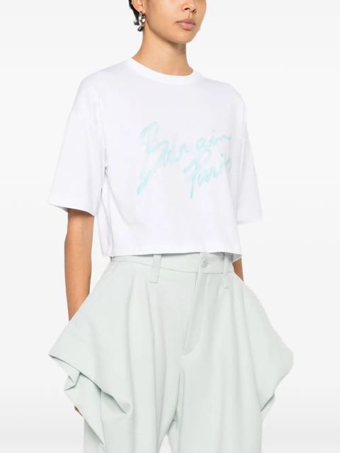 Balmain cropped T-shirt - White - zdjęcie produktu nr 2