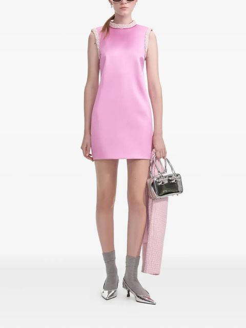 Self-Portrait round-neck mini dress - Pink