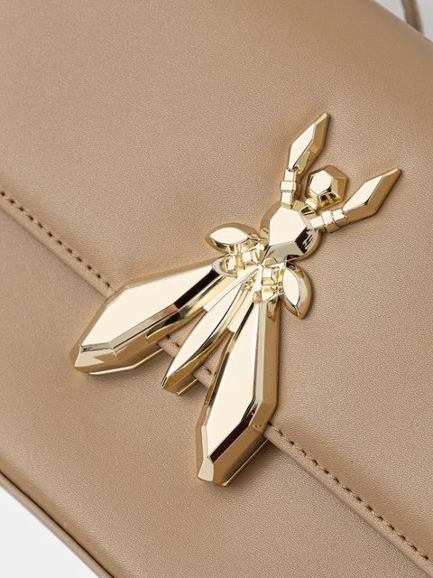 Patrizia Pepe torebka skórzana kolor beżowy 8B0231 L061