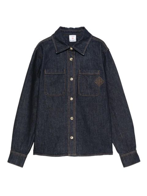 Casablanca embroidered-logo denim shirt - Blue - zdjęcie produktu nr 1