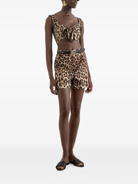Dolce & Gabbana leopard-print tailored shorts - Brown - zdjęcie produktu nr 2