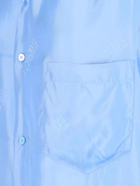 MM6 Maison Margiela logo-pattern shirt dress - Blue