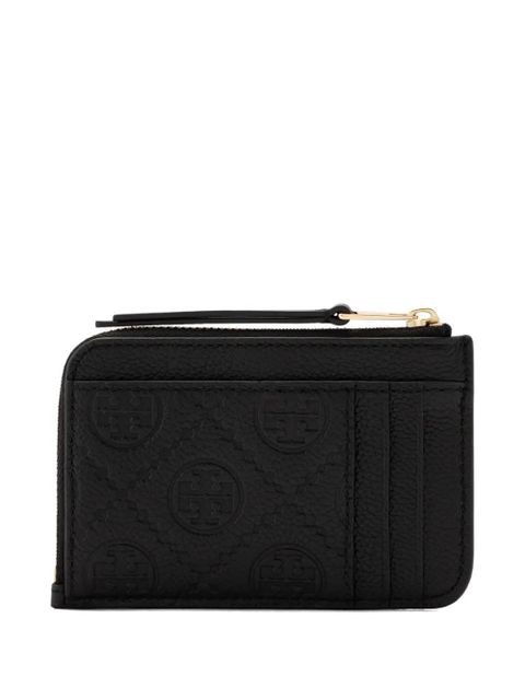 Tory Burch monogram envelope-zip wallet - Black
