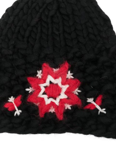Moncler Grenoble star-appliqué beanie - Black