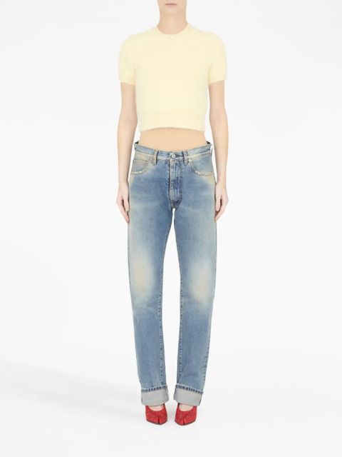 Maison Margiela short-sleeve knitted crop top - Yellow - zdjęcie produktu nr 2