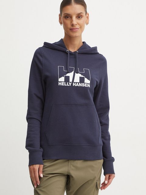 Helly Hansen bluza NORD GRAPHIC damska kolor granatowy z kapturem 62981 - zdjęcie produktu nr 1