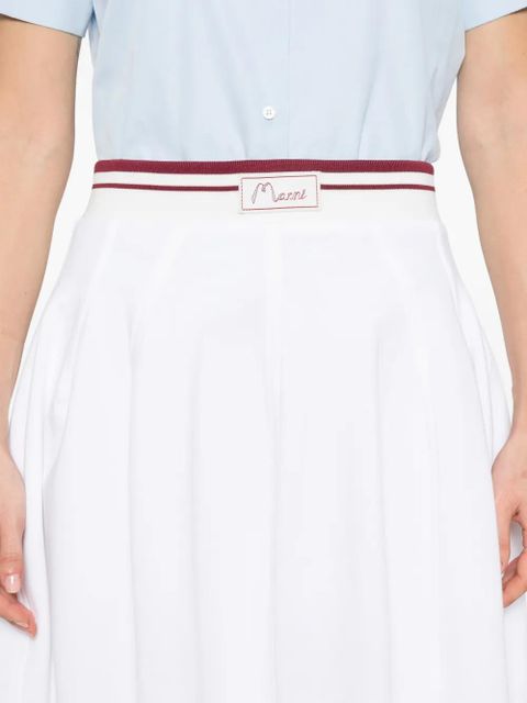 Marni logo waistband skirt - White