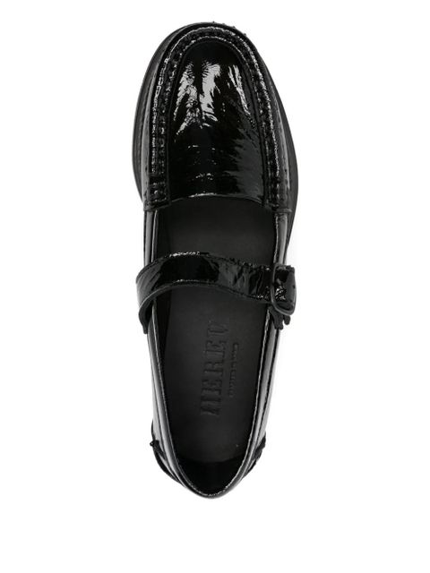 Hereu Blanquer crinkled glossy loafers - Black