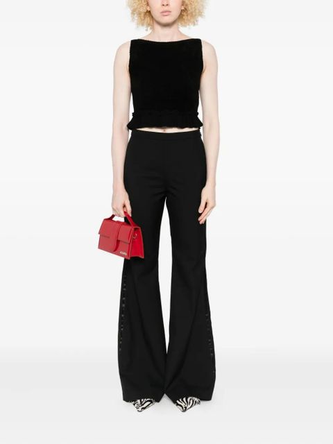 SANDRO wool blend flared trousers - Black