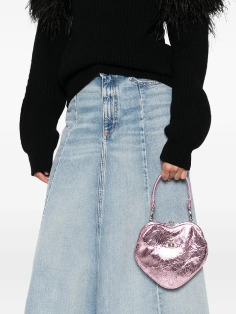 Vivienne Westwood heart-shaped metallic clutch bag - Pink - zdjęcie produktu nr 2