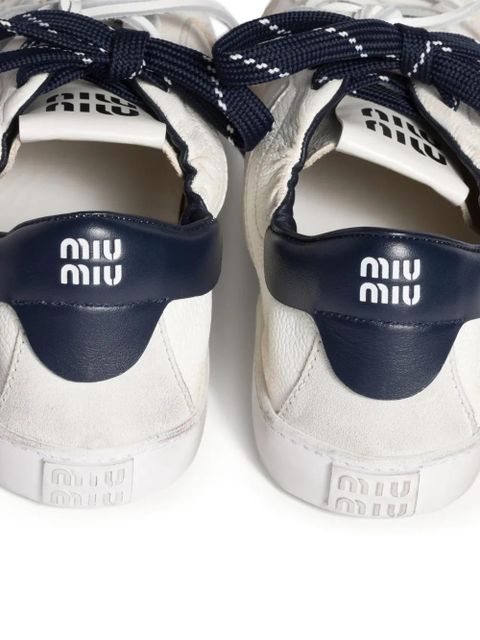 Miu Miu Deco leather sneakers - Neutrals