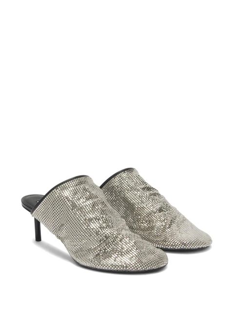 Jil Sander sequin-mesh mules - Grey