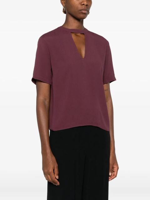 TWINSET keyhole-neckline short-sleeve top - Red