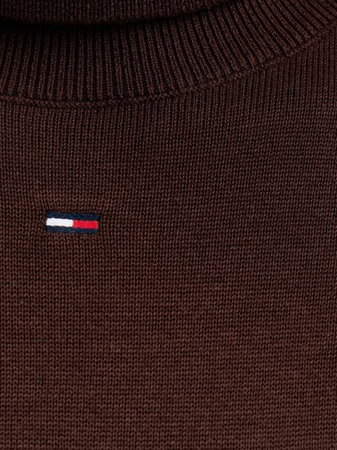 Tommy Jeans sukienka bawełniana kolor brązowy mini dopasowana DW0DW21958
