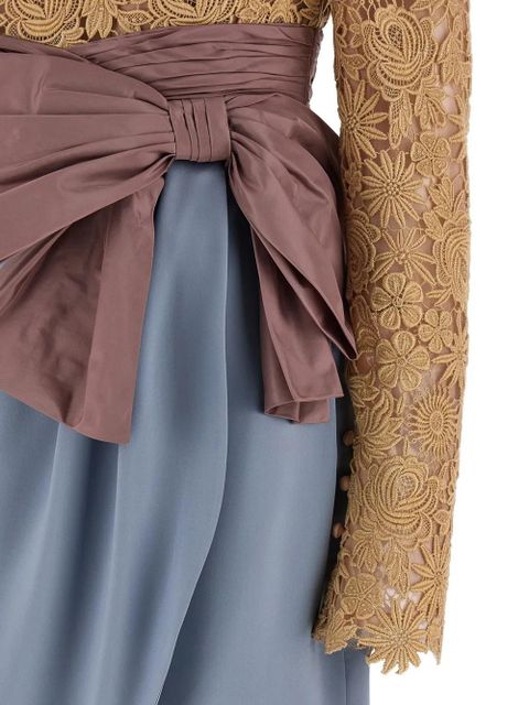 Valentino Garavani fleur ajours flower mix dress - Brown