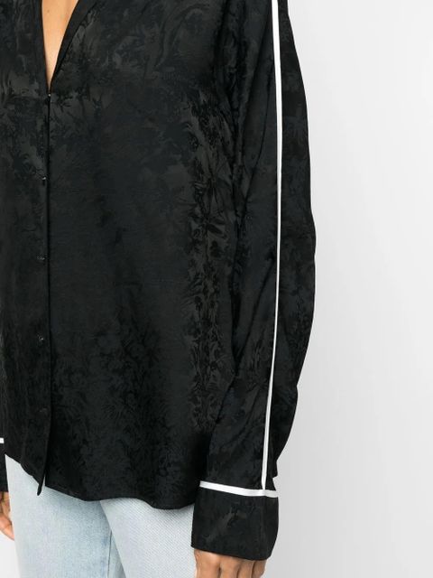 Off-White floral jacquard V-neck blouse - Black